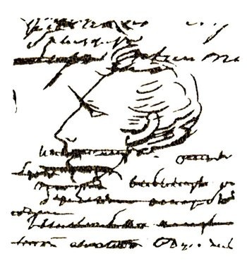    Евгений Баратынский. Рисунок Пушкина. 1828 год / Фото: wikipedia.org