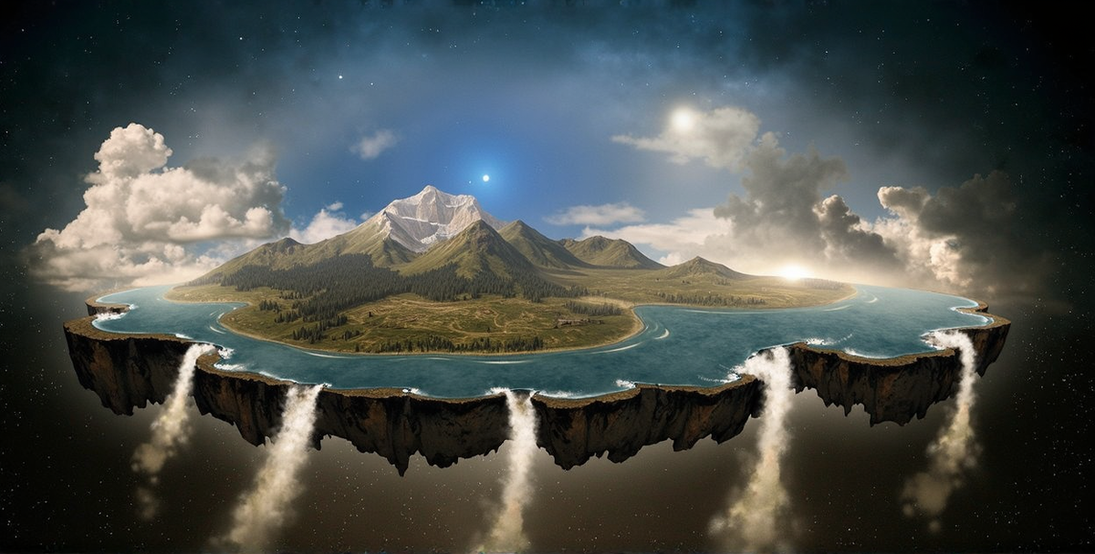 Наглядное изображение фантазий плоскоземельщиков