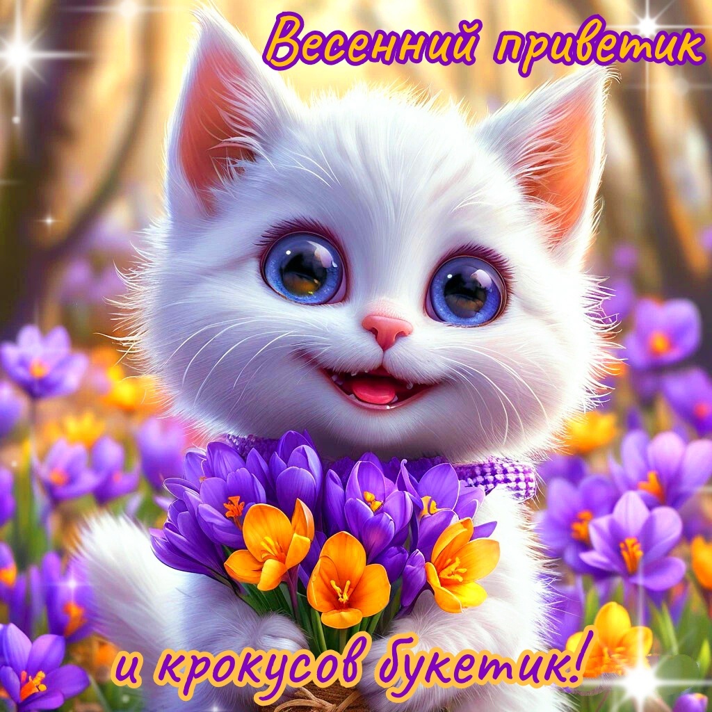 Весенний приветик и крокусов букетик!