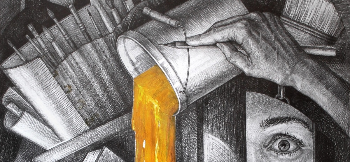 Фрагмент картины "Штрих и цвет" @kat_fray 