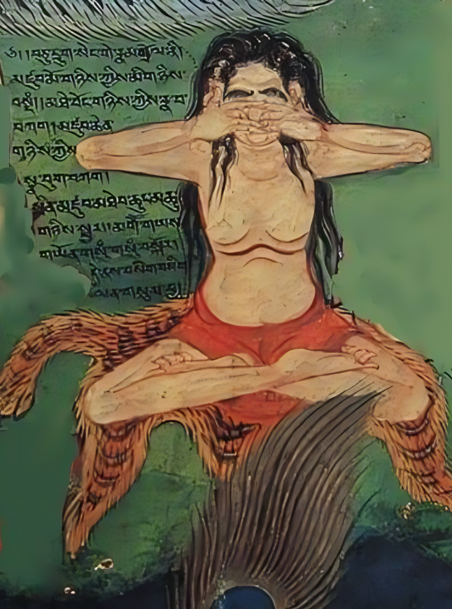 Буддийский йогин, выполняющий Шанмукхи-мудра. Изображение: pinterest.com