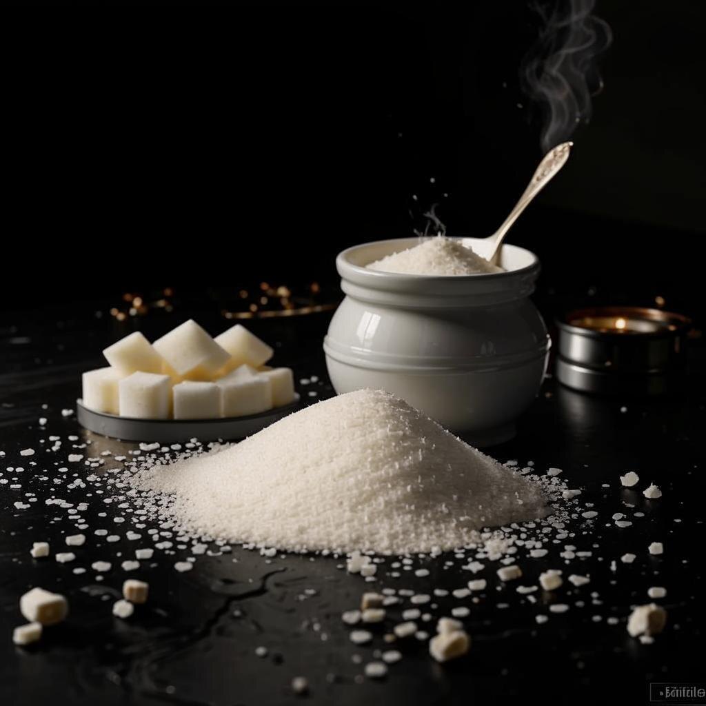 ИИ почему-то решил, что сахару тоже стоит дымиться...