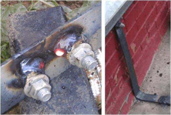 Болты для подключения щита электропитания к полосе заземления загородного дома. Фото из рекомендаций с сайта  https://www.bolshoyvopros.ru