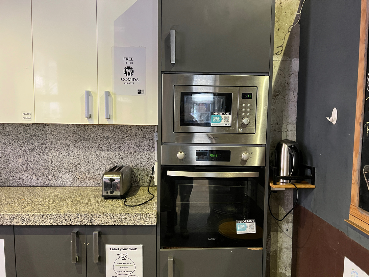 Kitchen in a hostel. Seville, Spain. Photo by the author