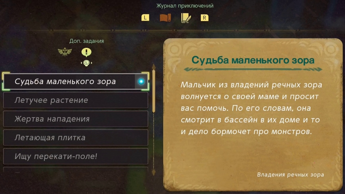 Задание "Судьба маленького зора"