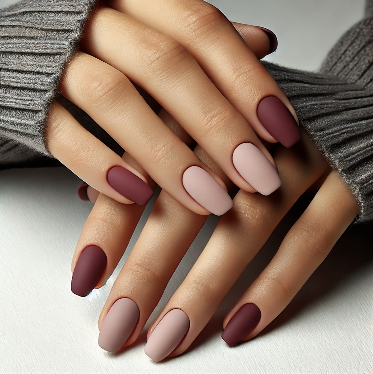 Элегантный матовый маникюр