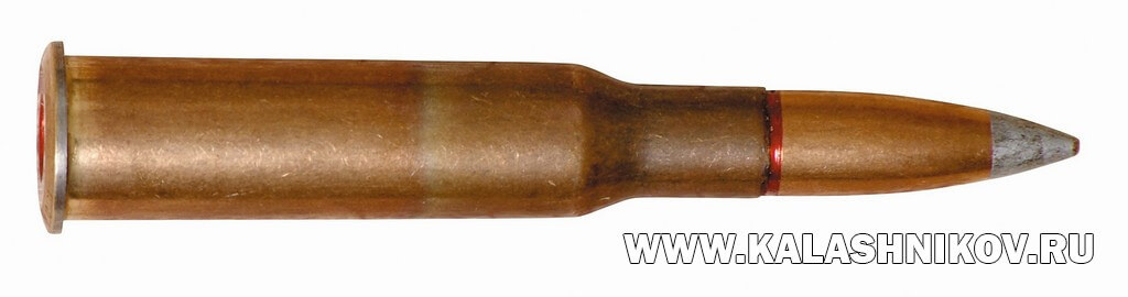  7,62-мм винтовочный патрон с пулей ЛПС. Головная часть пули окрашивалась серебристой краской до середины 1980 года