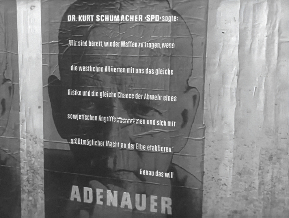  Плакат на улицах западногерманских городов с портретом Конрада Аденауэра и его духоподъемными словами