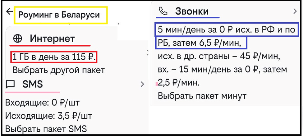 Мой тариф в Беларуси из личного кабинета