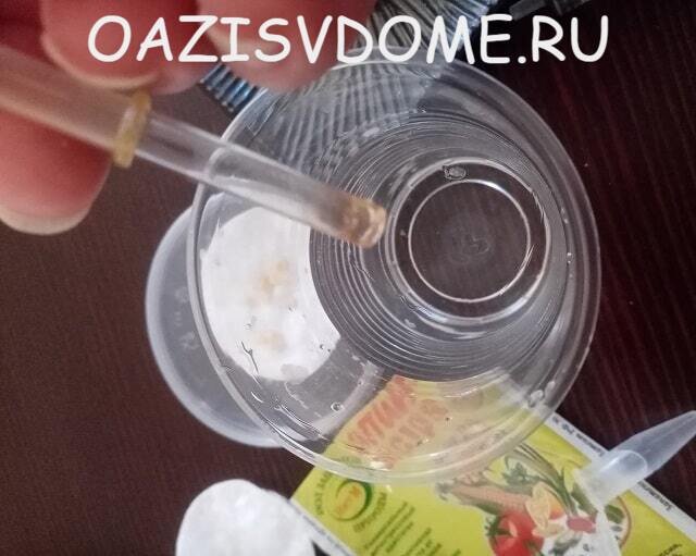 На фото приготовление раствора из Эпина для замачивания семян