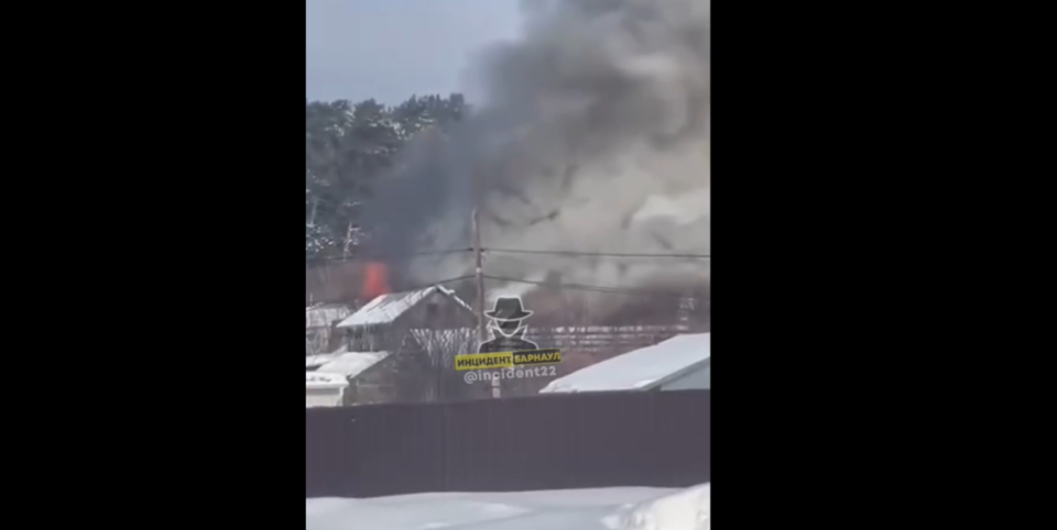    Пожар в Барнауле. Источник: Кадр из видео