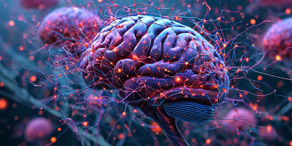    Иллюстрация нейропластичности мозга: динамические нейронные связи и рост новых нейронов.