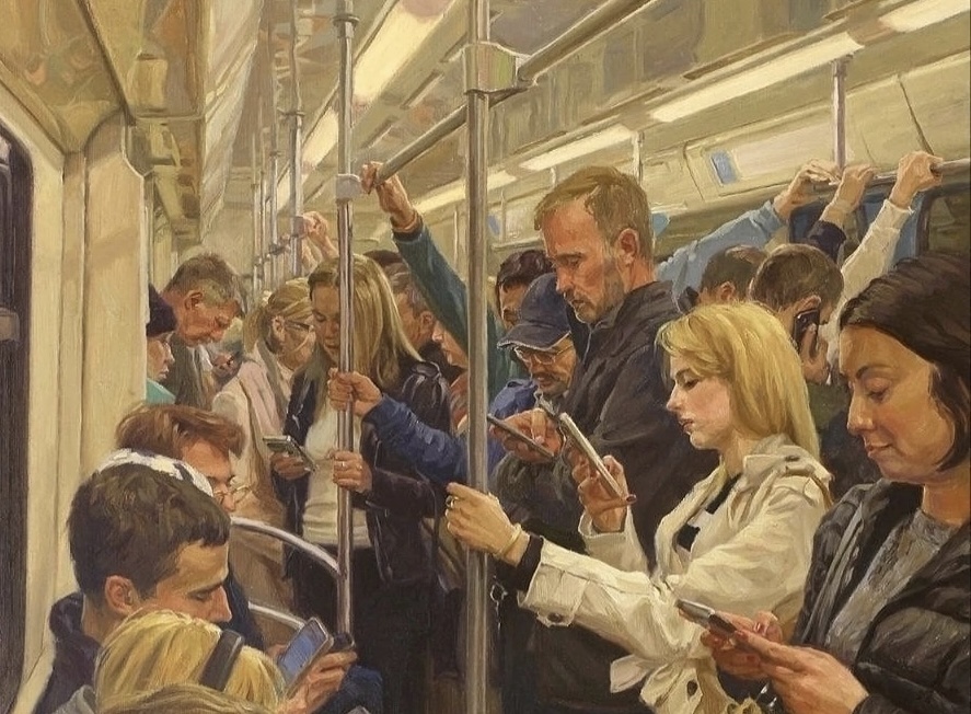 Москвичи и гаджеты. Константин Селезнев (фрагмент картины)