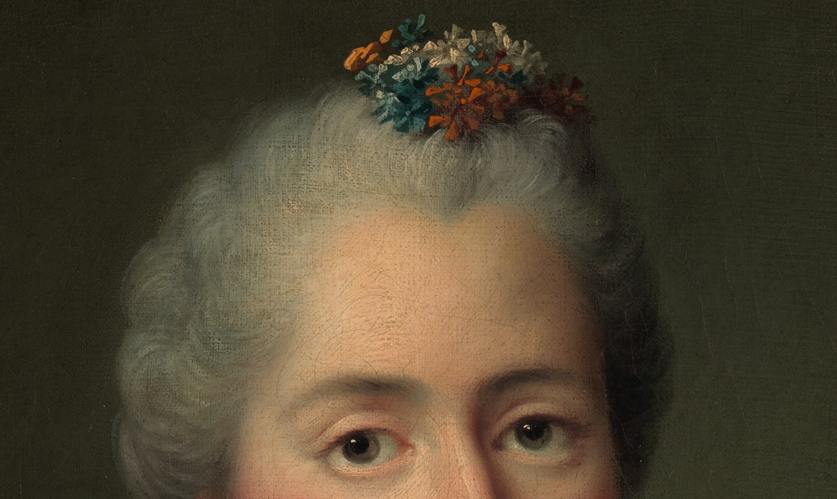 Портрет Софии Французской, Франсуа-Юбер Друэ, 1762. (с) Из коллекции Метрополитен-музея. Деталь.