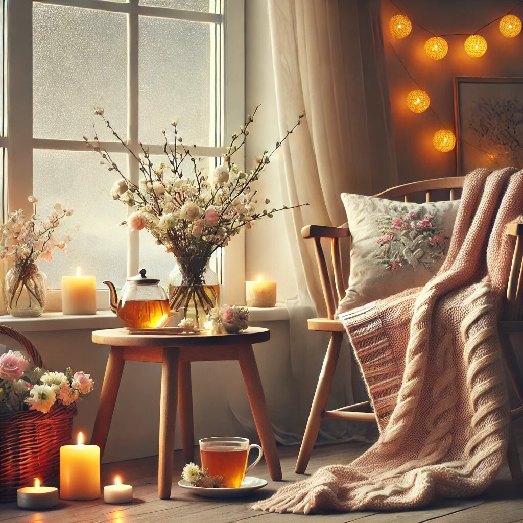 Этот стиль не о минимализме и не о строгих формах. Cozycore — это многослойность, мягкость и текстуры. Он создаёт пространство, в котором хочется прятаться от дождя.