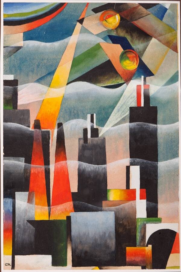 Туллио Крали. Аэропланы над столицей. 1926. С сайта художника