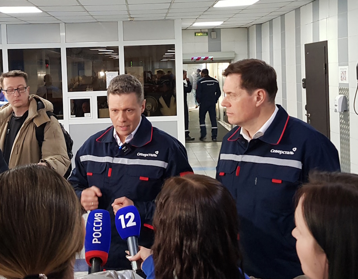 Георгий Филимонов на встрече с работниками «Северстали» в марте 2024 года . Фото: СамолётЪ