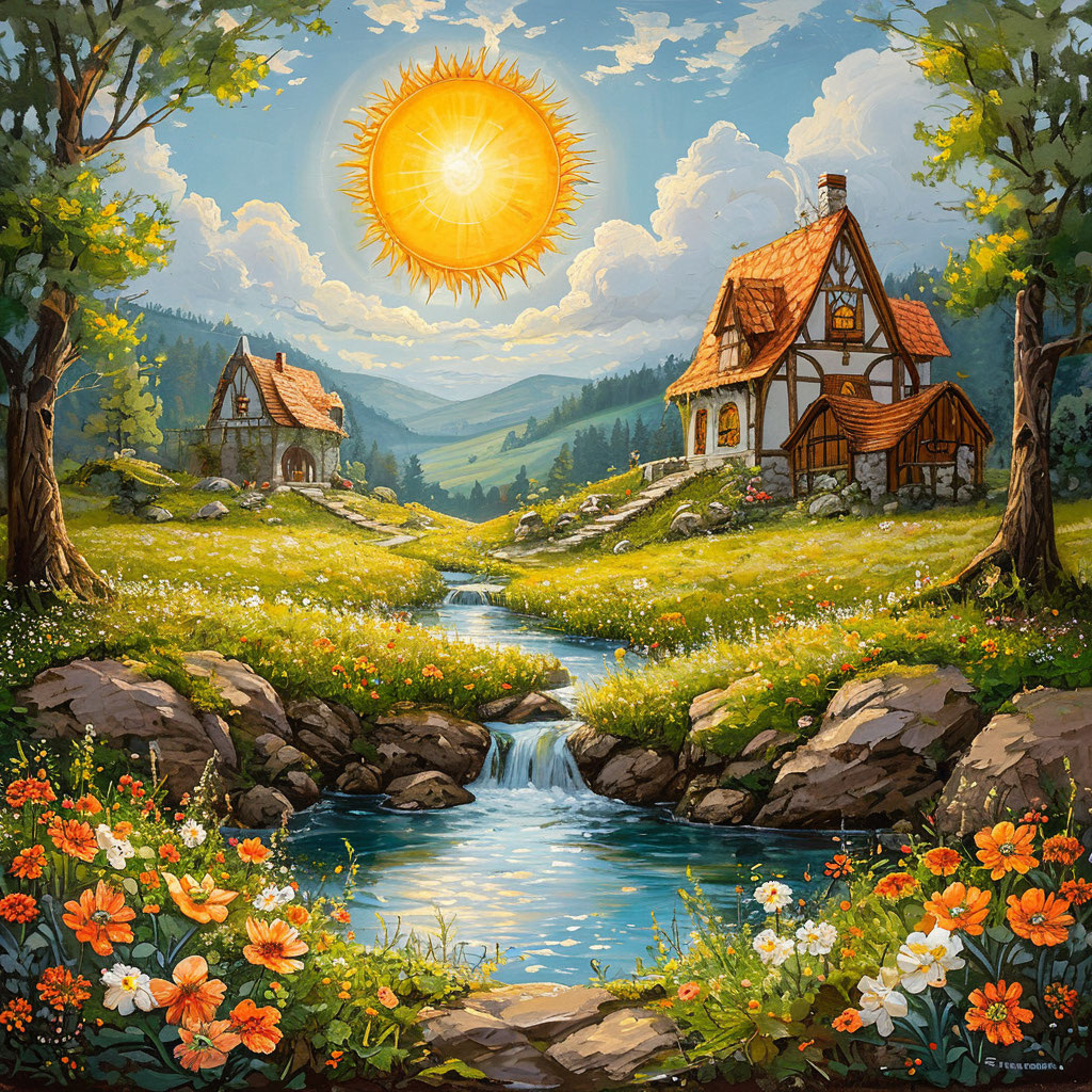 Солнце Красное. Картинка создана автором в Шедеврум