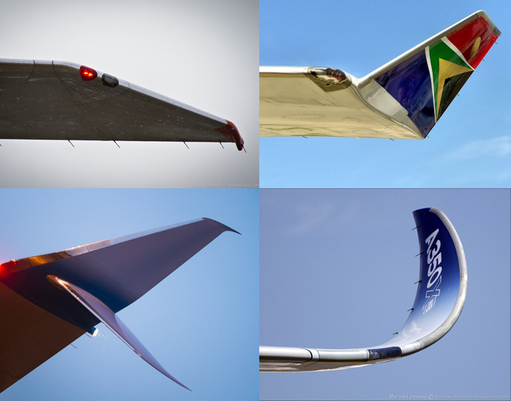 Рисунок 1 – Виды законцовок крыльев самолетов