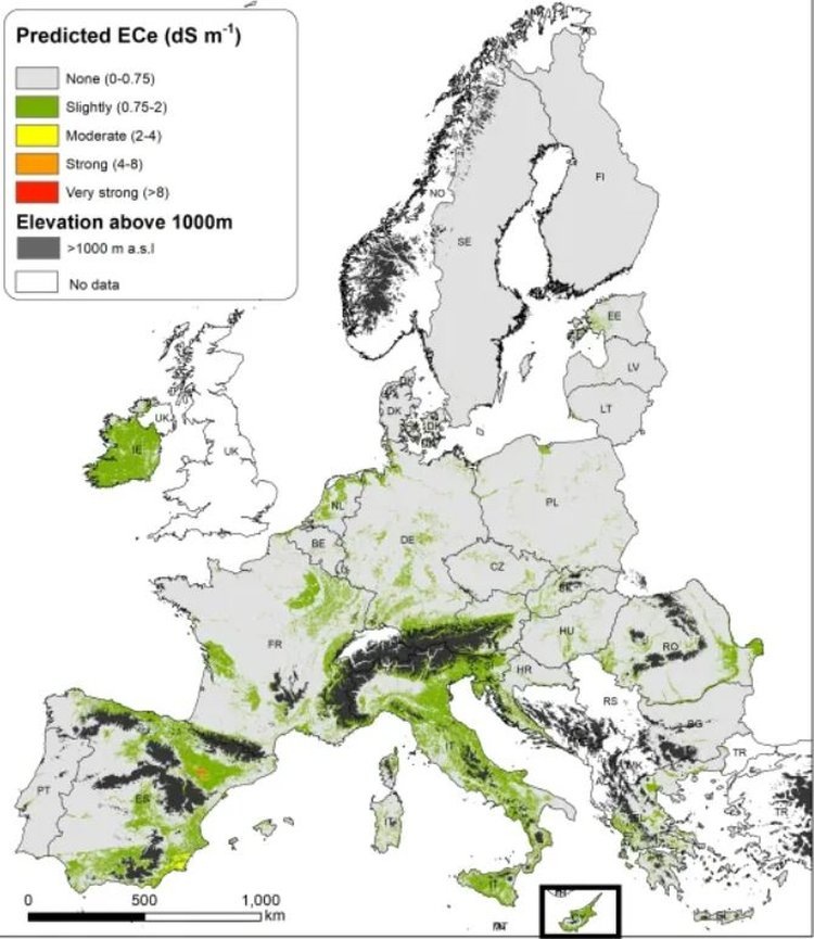     Создана Европейская карта засоленности почв
