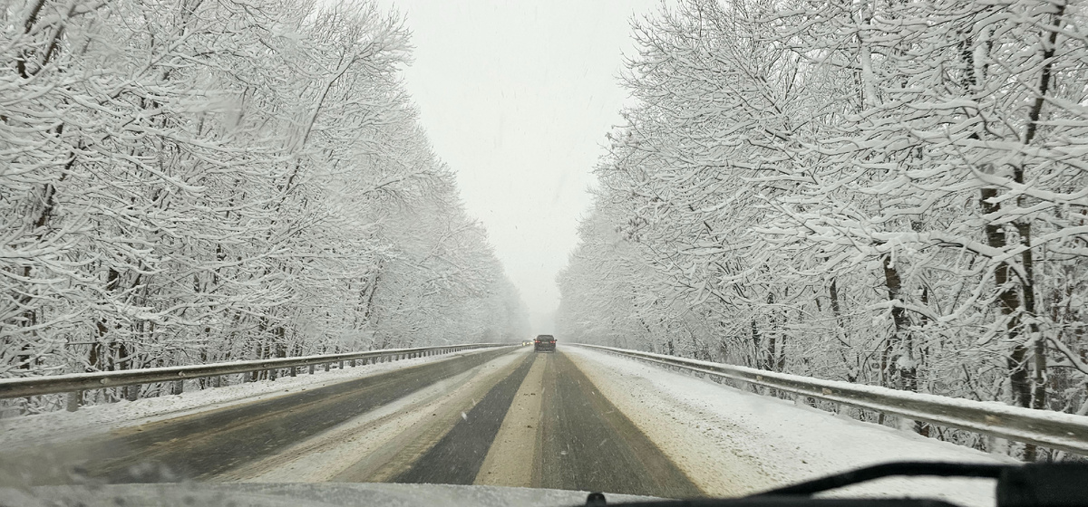 Недавно прошел снег.
