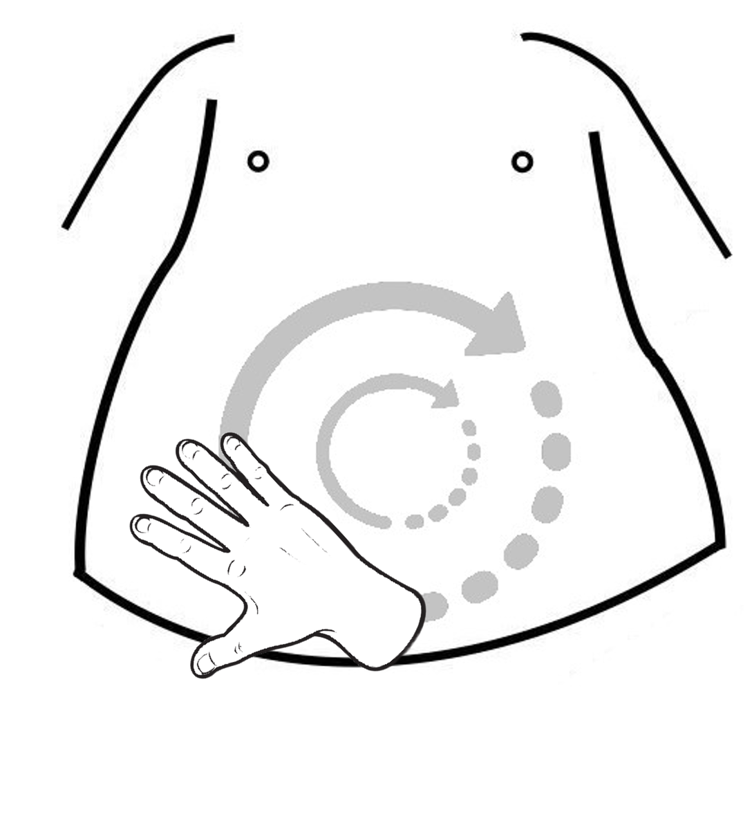 Круговые поглаживания по часовой стрелке