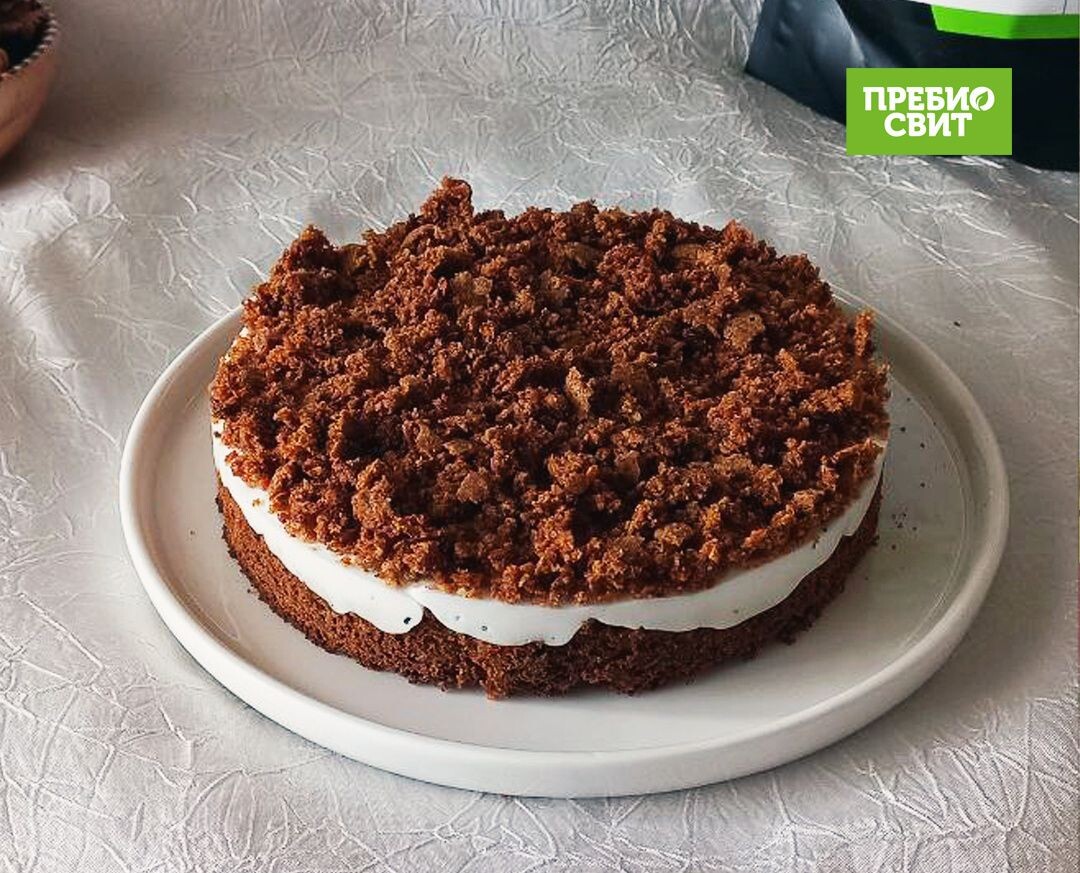 Постный морковный торт с кремом "кокосовый йогурт" без сахара