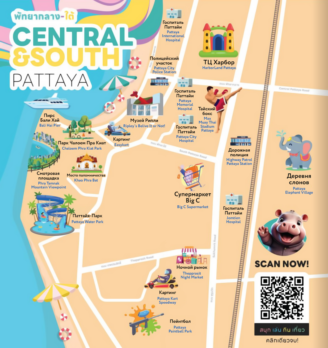 Достопримечательности, ЦЕНТР и ЮГ, Паттайя