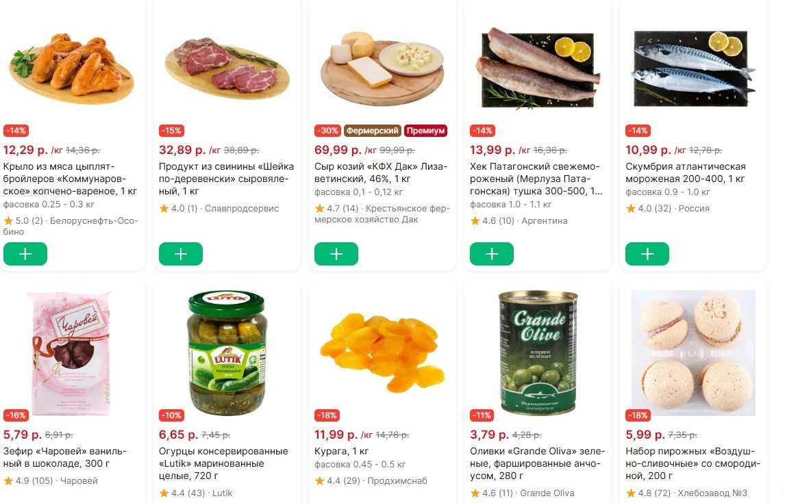 До 48%. Белорусские магазины обрушили цены на свинину, креветки, сыры, торты, купаты и не только