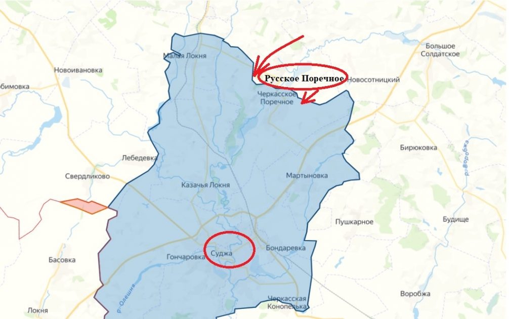    Карта СВО. Русское Поречное.