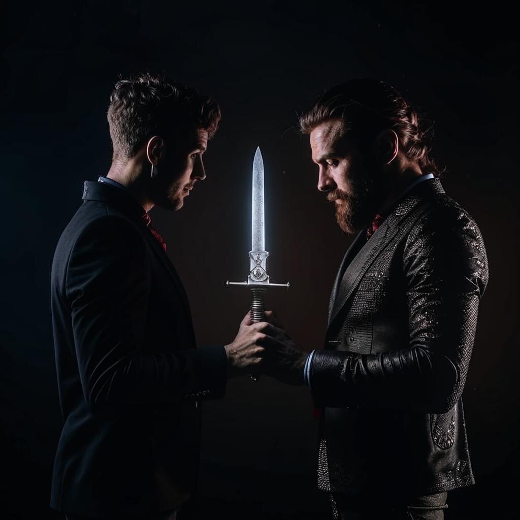 "Выбрал в чьих руках нож?"