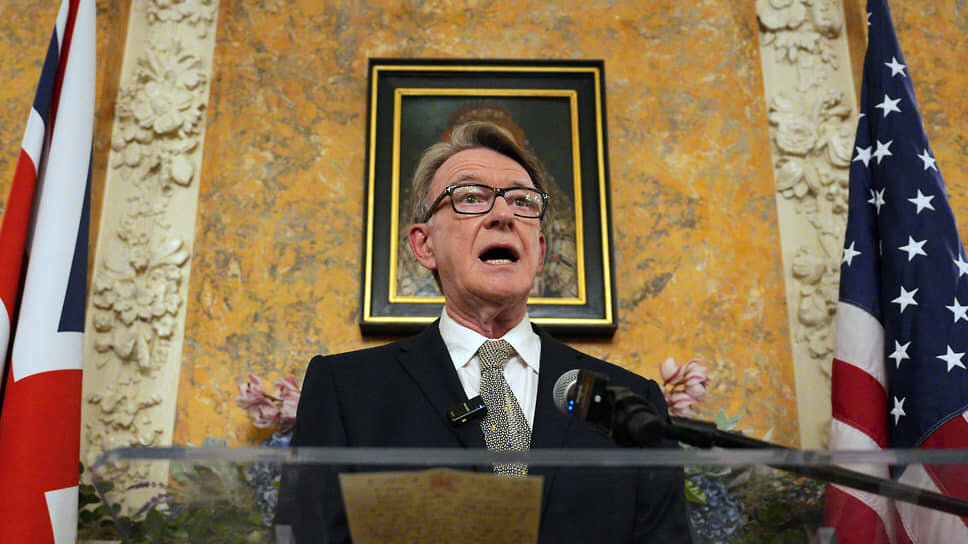 Питер Манделсон.📷Фото: Carl Court / Pool / Reuters / Britain's ambassador to the United States, Peter Mandelson, speaks during a welcome reception for Br