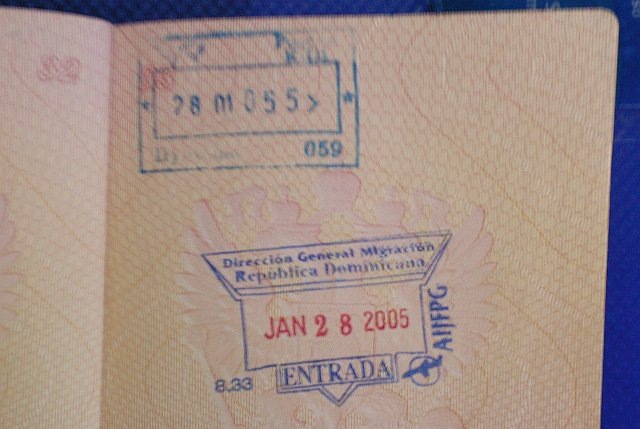 Доминиканский штамп о дате въезда