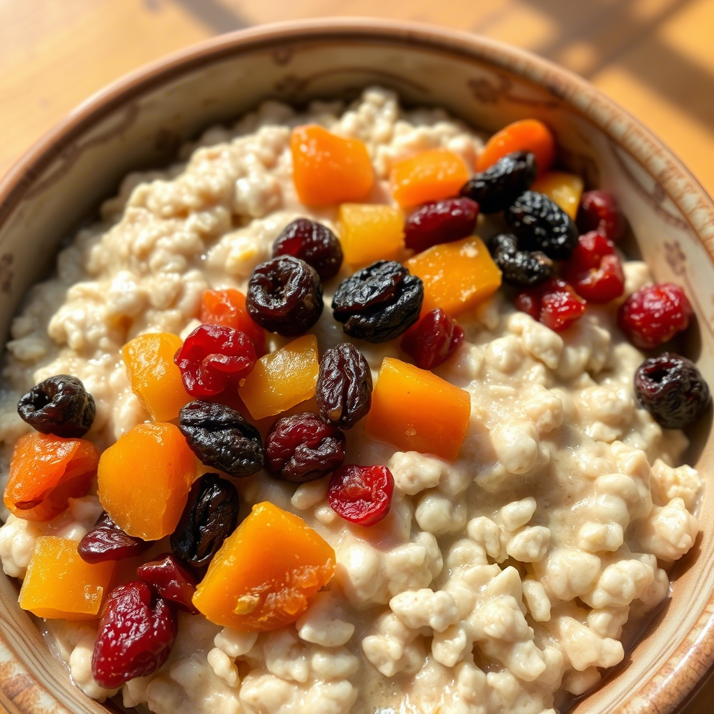 Завтрак: Бодрящая овсянка с сухофруктами
