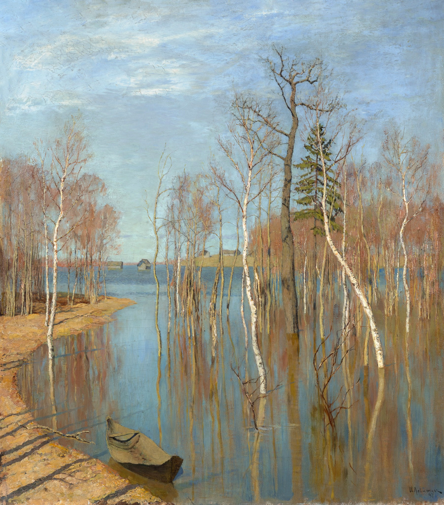 «Весна. Большая вода», (1897). Холст, масло. 64 x 57 см. Государственная Третьяковская галерея, Москва
