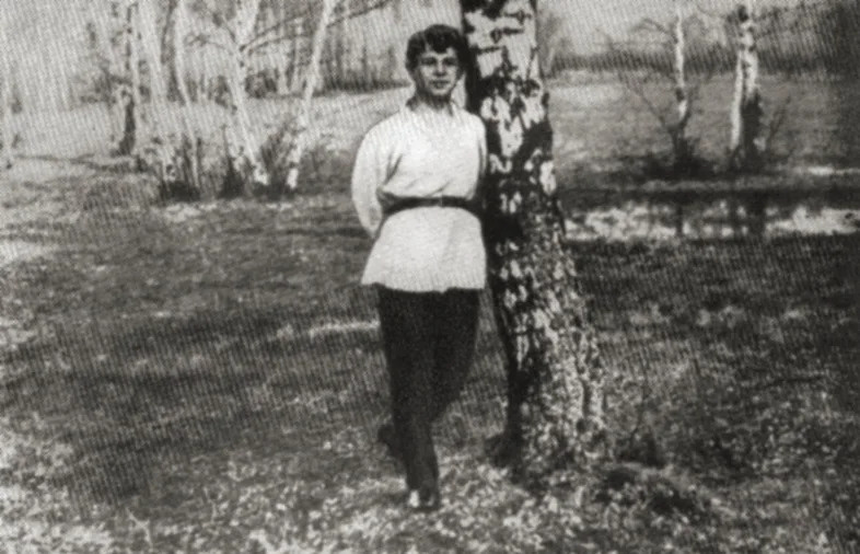 С.А. Есенин на природе