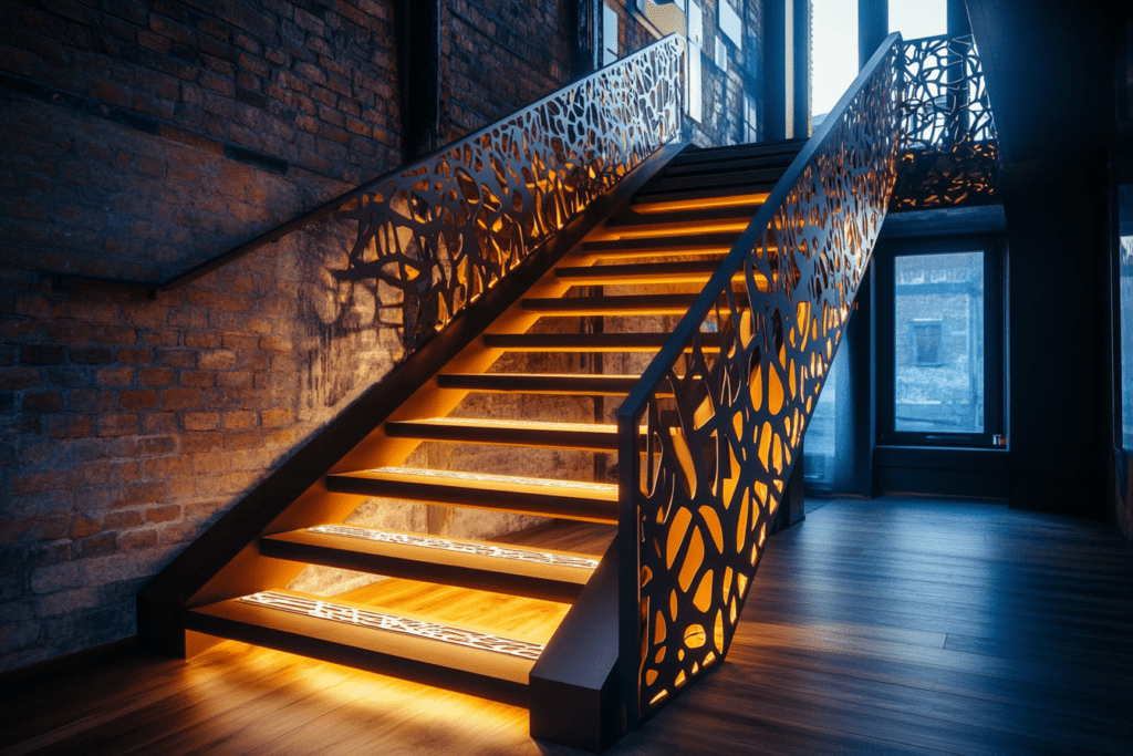    Лестницы на металлокаркасе с лазерными перилами: как сделать ваш интерьер стильным и уникальным в Уфе с ZMK-Zenit ZMK-ZENIT