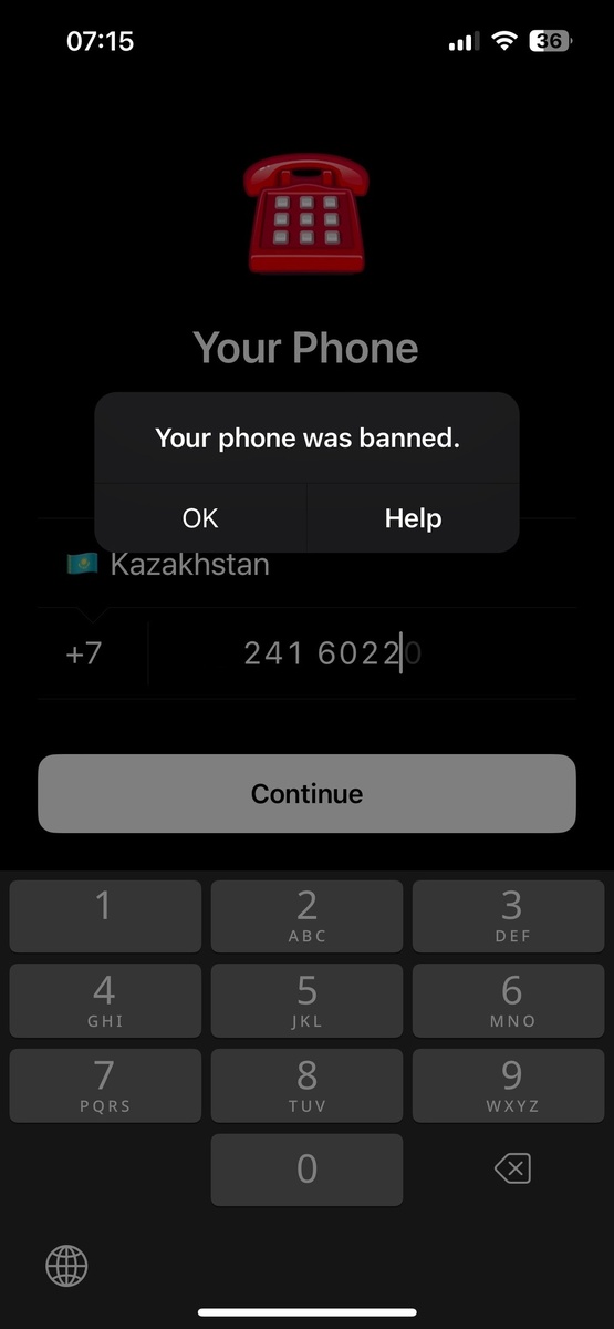 Your phone was banned пишет в Телеграме