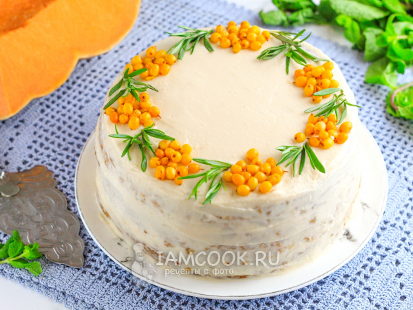Тыквенный торт со сметанным кремом