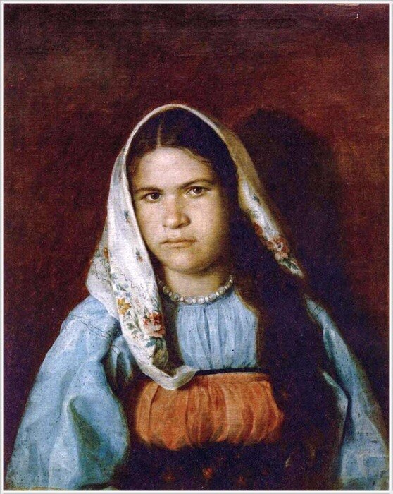 Ф.В.Сычков. Портрет младшей сестры, Екатерины Васильевны Сычковой. 1893. Мордовский республиканский музей изобразительных искусств имени С.Д. Эрьзи в г. Саранск.