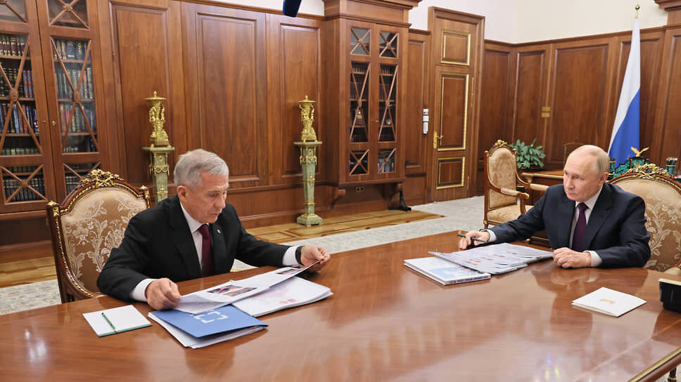 Президент России Владимир Путин и глава Республики Татарстан Рустам Минниханов.📷Фото: пресс-служба президента РФ