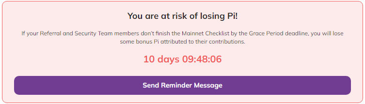 Таймер льготного периода прохождения KYC в Pi Network