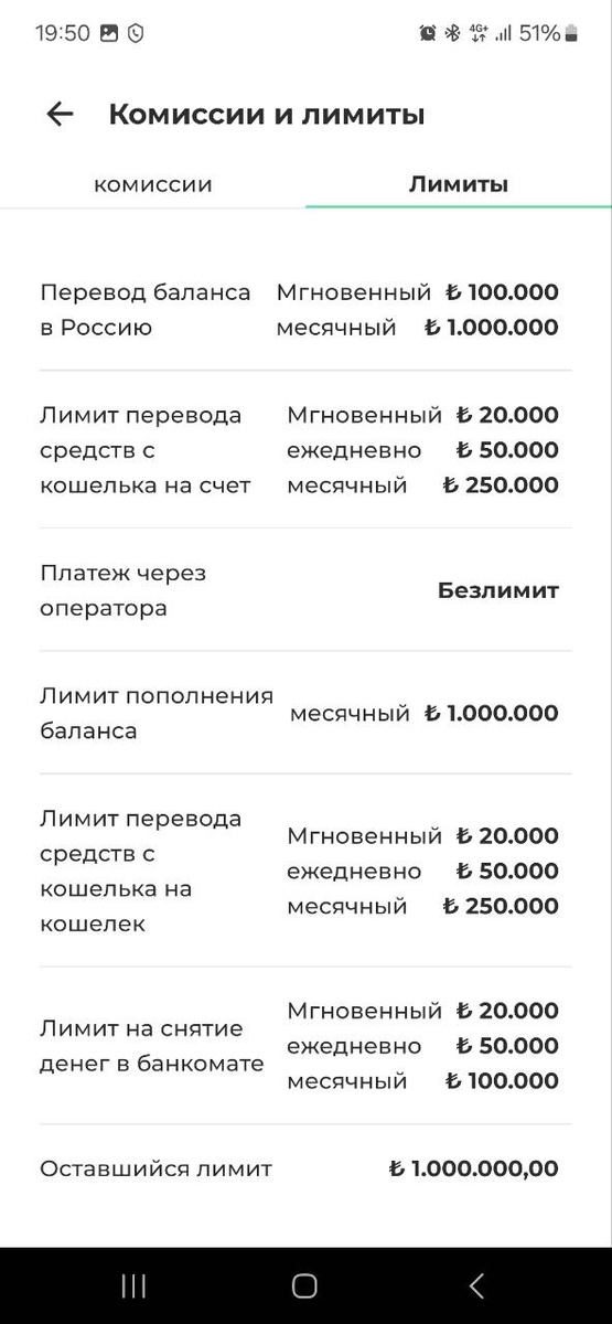 Лимиты в Letim на 01.03.2025