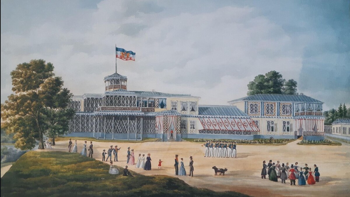 Рисунок Тулубеевой Доли "Праздник в усадьбе Кучино" 1847 г. 