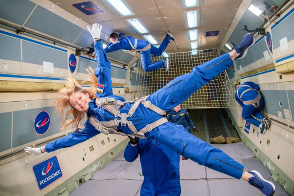 Анастасия Бурчанадзе на тренировке по невесомости. Фото: ЦПК им. Ю.А. Гагарина