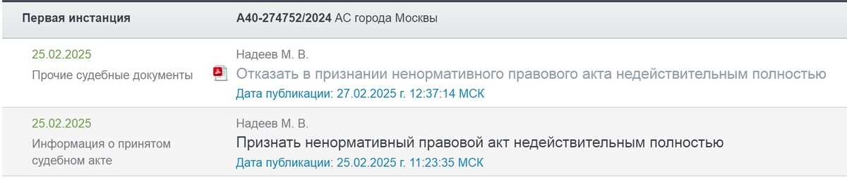 карточка дела