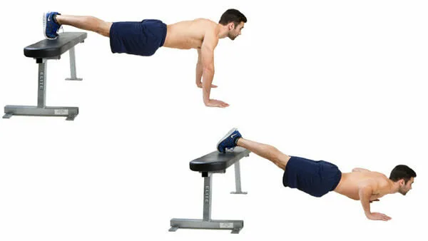 Отжимания с поднятыми ногами