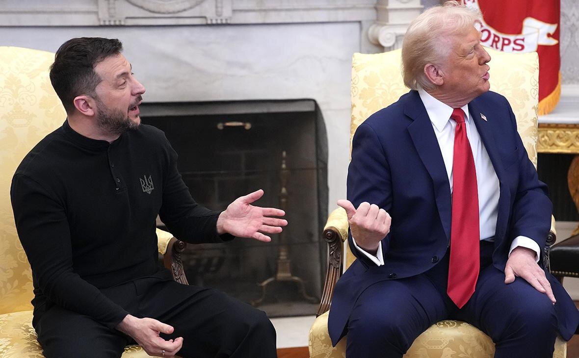    Владимир Зеленский и Дональд Трамп в Овальном кабинете Белого дома 28 февраля 2025 года Фото: Andrew Harnik / Getty Images Георгий