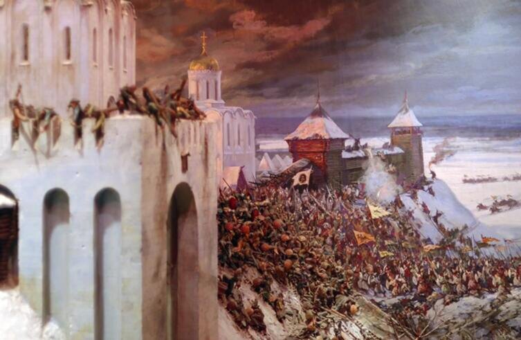    Е. И. Дешалыт, фрагмент диорамы «Решающий штурм Владимира войсками хана Батыя 7 февраля 1238 года» Кадр из видео «История в деталях и путешествиях с Геннадием Жигаревым»