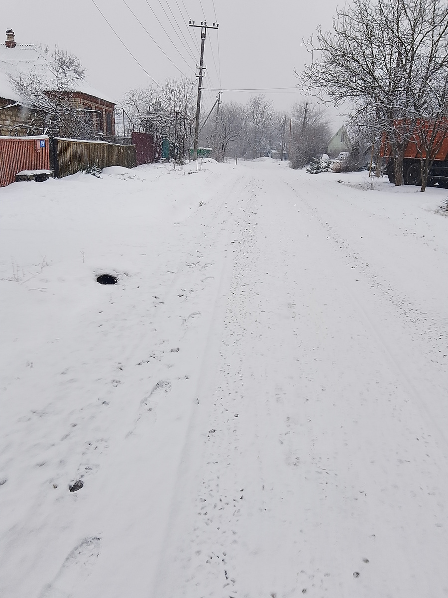 Фото личное. Снег иде́т. Кубань в снегу